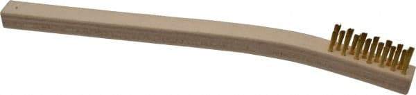 Gordon Brush - 3 Rows x 7 Columns Brass Plater's Brush - 7-3/4" OAL, 7/16" Trim Length, Wood Toothbrush Handle - Best Tool & Supply