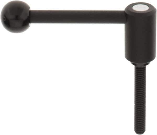 KIPP - 3/8-16, 0.94" Hub Diam, Steel Threaded Stud Adjustable Tension Lever with 0° Handle - 2.36" Stud Length, 3.62" OAL, 1.46" High - Best Tool & Supply