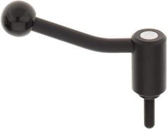 KIPP - M8 x 1.25, 0.94" Hub Diam, Steel Threaded Stud Adjustable Tension Lever with 20° Handle - 0.98" Stud Length, 3.46" OAL, 2.3" High - Best Tool & Supply