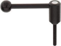 KIPP - M8 x 1.25, 0.94" Hub Diam, Steel Threaded Stud Adjustable Tension Lever with 0° Handle - 1.97" Stud Length, 3.62" OAL, 1.46" High - Best Tool & Supply