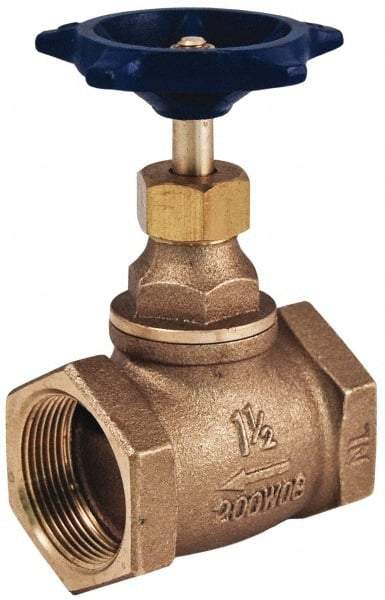 Legend Valve - 1" Pipe, FNPT Ends, Brass Rising Stem Globe Valve - Bronze Disc, Bolted Bonnet, 200 psi WOG, 125 psi WSP, Class 125 - Best Tool & Supply