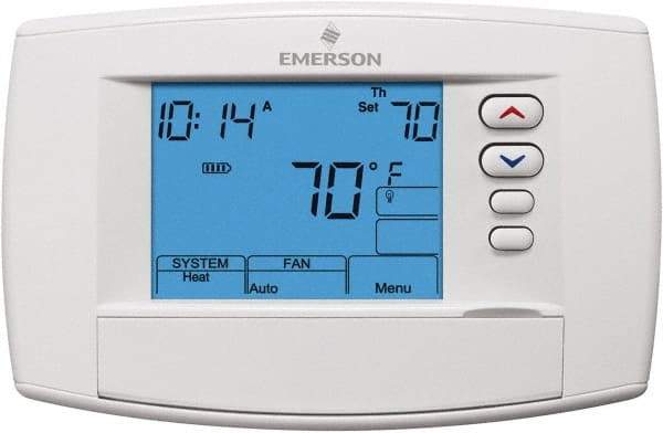 White-Rodgers - 45 to 99°F, 4 Heat, 2 Cool, Premium Commercial Digital 7 Day Programmable Universal Multi-Stage or Heat Pump Thermostat - 0 to 30 Volts, Horizontal Mount, Electronic Contacts Switch - Best Tool & Supply