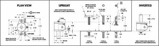 Joyce/Dayton - Mechanical Screw Actuators; Load Capacity: 5 ; Maximum Lift Height: 3 (Inch); Style: Clevis End ; Type.: Upright - Exact Industrial Supply