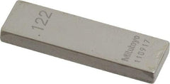 Mitutoyo - 0.122" Rectangular Steel Gage Block - Accuracy Grade 0, Includes Certificate of Inspection - Best Tool & Supply