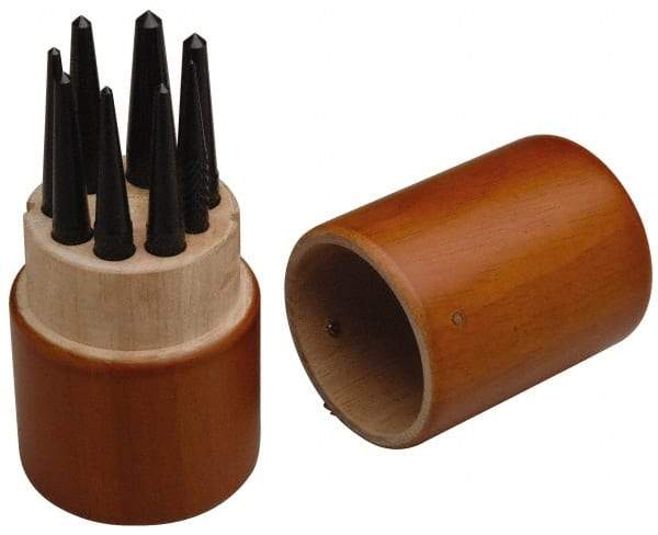 SPI - 8 Piece, 1/16 to 7/32", Center Punch Set - Round Shank, Comes in Custom Wood Case - Best Tool & Supply