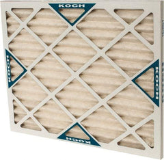 Made in USA - 16" Noml Height x 20" Noml Width x 1" Noml Depth, 30 to 35% Capture Efficiency, Wire-Backed Pleated Air Filter - MERV 8, Synthetic with Antimicrobial Protection, Integrated Beverage Board Frame, 300 Max FPM, 670 CFM, For Any Unit - Best Tool & Supply