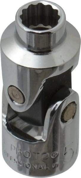 Proto - 1/2", 3/8" Drive, Standard Hand Socket - 12 Points, 1-3/4" OAL, Alloy Steel, Chrome Finish - Best Tool & Supply