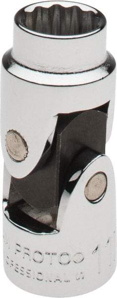 Proto - 3/8" Drive, Standard Hand Socket - 12 Points, 1-3/4" OAL, Alloy Steel, Chrome Finish - Best Tool & Supply