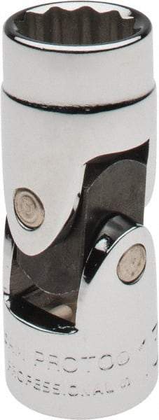 Proto - 3/8" Drive, Standard Hand Socket - 12 Points, 1-27/32" OAL, Alloy Steel, Chrome Finish - Best Tool & Supply