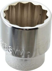 Proto - 1/2" Drive, Standard Hand Socket - 12 Points, 2-1/4" OAL, Alloy Steel, Chrome Finish - Best Tool & Supply