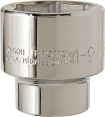 Proto - 1-9/16", 1/2" Drive, Standard Hand Socket - 6 Points, 2-1/4" OAL, Alloy Steel, Chrome Finish - Best Tool & Supply