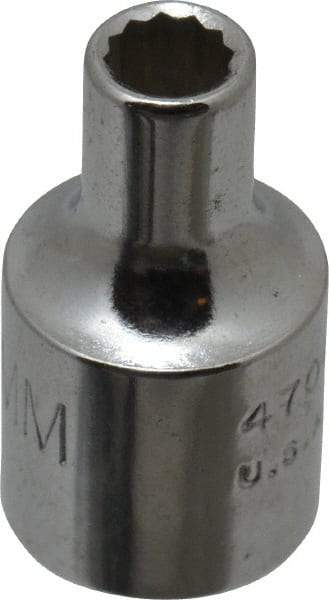 Proto - 1/4" Drive, Standard Hand Socket - 12 Points, 7/8" OAL, Alloy Steel, Chrome Finish - Best Tool & Supply