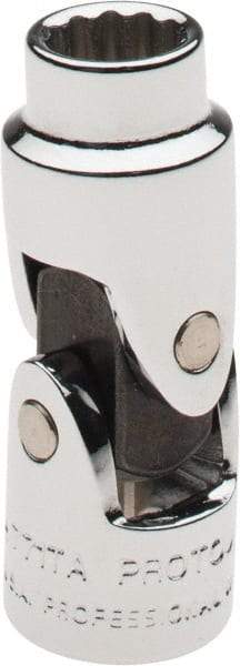 Proto - 1/4", 1/4" Drive, Standard Hand Socket - 12 Points, 1-25/64" OAL, Alloy Steel, Chrome Finish - Best Tool & Supply