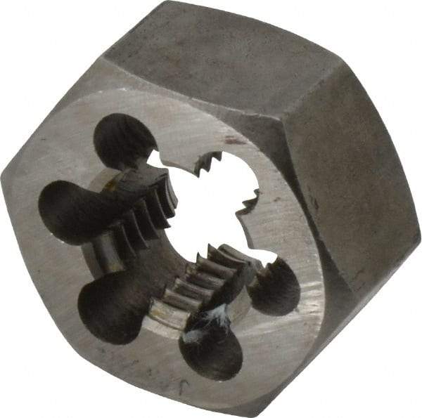 Interstate - 11/16-12 UNS Thread, 1-7/16" Hex, Right Hand Thread, Hex Rethreading Die - Carbon Steel, 3/4" Thick - Exact Industrial Supply