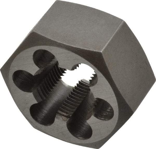 Interstate - 3/4-20 UNEF Thread, 1-7/16" Hex, Right Hand Thread, Hex Rethreading Die - Carbon Steel, 3/4" Thick - Exact Industrial Supply