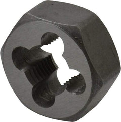 Interstate - 3/8-27 UNS Thread, 25/32" Hex, Right Hand Thread, Hex Rethreading Die - Carbon Steel, 3/8" Thick - Exact Industrial Supply