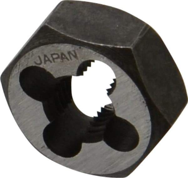 Interstate - 5/16-27 UNS Thread, 11/16" Hex, Right Hand Thread, Hex Rethreading Die - Carbon Steel, 5/16" Thick - Exact Industrial Supply