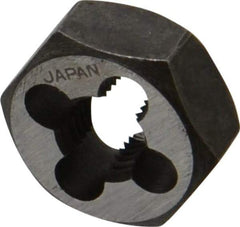 Interstate - 5/16-27 UNS Thread, 11/16" Hex, Right Hand Thread, Hex Rethreading Die - Carbon Steel, 5/16" Thick - Exact Industrial Supply