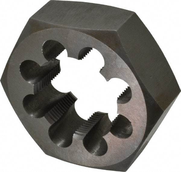 Interstate - 2-12 UNS Thread, 3-1/2" Hex, Left Hand Thread, Hex Rethreading Die - Carbon Steel, 1-1/4" Thick - Exact Industrial Supply