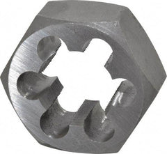 Interstate - M30x1.50 Metric Fine Thread, 2-3/16" Hex, Right Hand Thread, Hex Rethreading Die - Carbon Steel, 1" Thick - Exact Industrial Supply