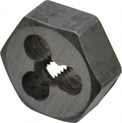 Interstate - M4x0.75 Metric Special Thread, 19/32" Hex, Right Hand Thread, Hex Rethreading Die - Carbon Steel, 1/4" Thick - Exact Industrial Supply