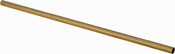 Made in USA - 11/32 Inch Outside Diameter x 12 Inch Long, Yellow Brass Round Tube - 0.316 Inch Inside Diameter, 0.014 Inch Wall Thickness, Alloy 260 - Best Tool & Supply