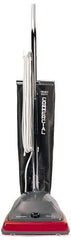 Sanitaire - Single Motor Lightweight Upright Vacuum Cleaner - 12" Cleaning Width, 5" Amps, Comfort Hand Grip, Gray with Black Bag - Best Tool & Supply