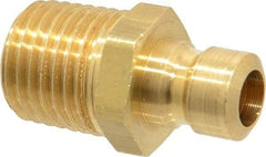 Coilhose Pneumatics - 1/4-18" NPT, 1/4" Body Diam, Coolant & Fluid Line Male Connectors - Brass - Best Tool & Supply