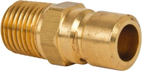 Coilhose Pneumatics - 1/4-18" NPT, 3/8" Body Diam, Coolant & Fluid Line Male Connectors - Brass - Best Tool & Supply