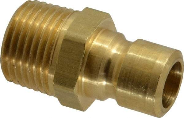 Coilhose Pneumatics - 3/8-18" NPT, 3/8" Body Diam, Coolant & Fluid Line Male Connectors - Brass - Best Tool & Supply