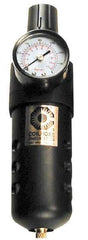 Coilhose Pneumatics - 1/4" NPT Port Compact 1 Piece Filter/Regulator FRL Unit - Zinc Bowl, 48 SCFM, 250 Max psi, 8" High, Automatic Drain - Best Tool & Supply