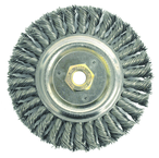 6" Filler Pass Brush - .023 Steel Wire; 5/8-11 Dbl-Hex Nut - Dually Weld Cleaning Brush - Best Tool & Supply