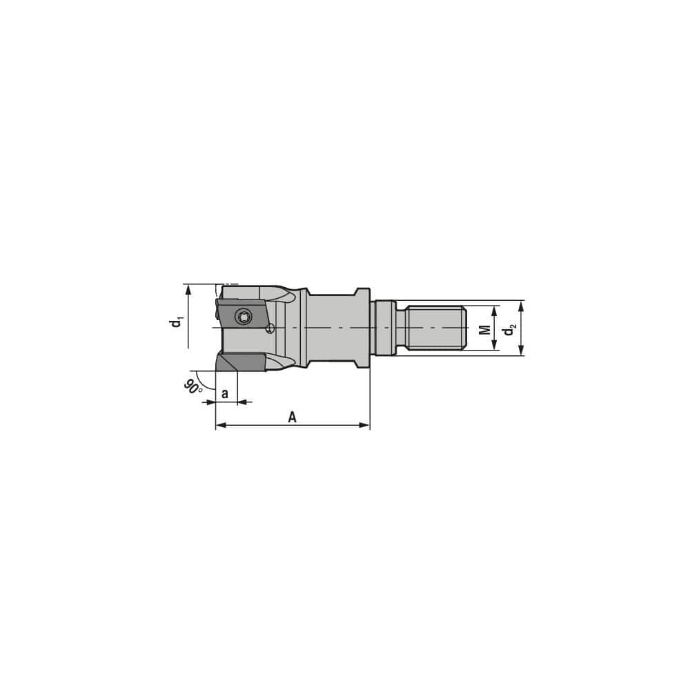 Indexable Square-Shoulder End Mill:  GHPC.40.R.06-04,  16.0000'' Shank Dia,  16.00 mm Modular Connection,  Modular Shank Uses  6,  Normal Pressure,  35.00 mm OAL