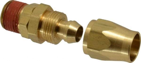 Coilhose Pneumatics - 3/8 NPT, Brass Reusable Hose Male Swivel Fitting - 3/8" Hose ID x 9/16" Hose OD - Best Tool & Supply