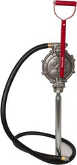 PRO-LUBE - 5 Strokes per Gal, 1/2" Outlet, Aluminum & Stainless Steel Hand Operated Transfer Pump - 42" OAL, For 15 to 55 Gal Drums, For Gasoline & Diesel Fuel - Best Tool & Supply