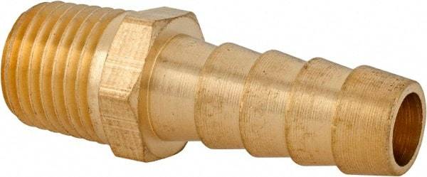 Cerro - 1/4 NPT Thread Hose Barb x Male NPT Connector - 3/8" ID Hose, Brass - Best Tool & Supply