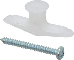 Toggler - #6 to 14 Screw, 5/16" Diam, 1-1/4" Long, 3/8 to 1/2" Thick, Plastic Toggle Drywall & Hollow Wall Anchor - 5/16" Drill, Plastic, Use in Drywall - Best Tool & Supply