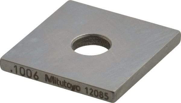 Mitutoyo - 0.1006" Square Steel Gage Block - Accuracy Grade 0, Includes Certificate of Inspection - Best Tool & Supply