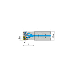 Indexable Square-Shoulder End Mill:  C211.40.R.06-11-B32-50,  32.0000'' Shank Dia,  Weldon Flat Shank Uses  6,  Normal Pressure,  110.00 mm OAL