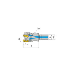 Indexable Square-Shoulder End Mill:  G211.20.R.03-11,  10.0000'' Shank Dia,  10.00 mm Modular Connection,  Modular Shank Uses  3,  Normal Pressure,  33.00 mm OAL