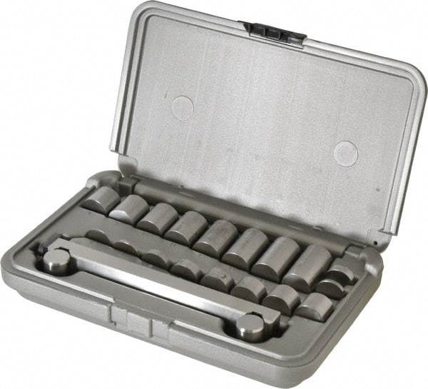 Fowler - 5 Inch Long x 1 Inch Wide x 0.0002 Inch Parallelism, 5 Inch Between Rolls, Sine Bar and Riser Kit - Includes 18 Risers, 5 Inch Sine Bar - Best Tool & Supply