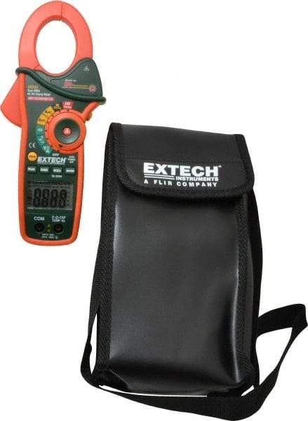 Extech - EX830, CAT III, Digital True RMS Auto Ranging Clamp Meter with 1.7" Clamp On Jaws - 600 VAC/VDC, 1000 AC/DC Amps, Measures Current, Temperature - Best Tool & Supply