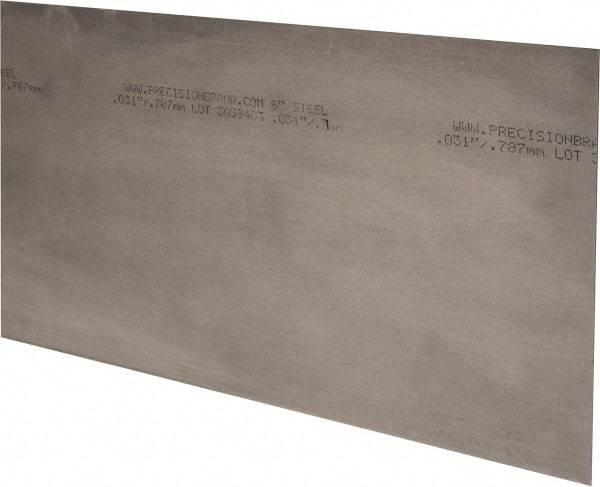 Precision Brand - 10 Piece, 18 Inch Long x 6 Inch Wide x 0.031 Inch Thick, Shim Sheet Stock - Steel - Best Tool & Supply