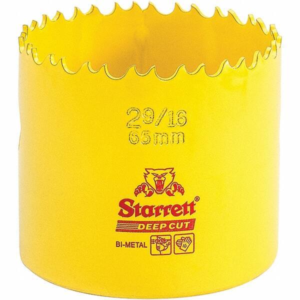 Starrett - 2-9/16" Diam, 2" Cutting Depth, Hole Saw - High Speed Steel Saw, Toothed Edge - Best Tool & Supply