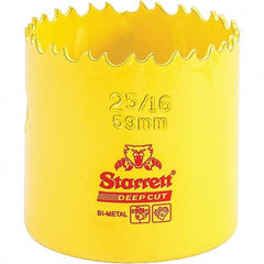 Starrett - 2-5/16" Diam, 2" Cutting Depth, Hole Saw - High Speed Steel Saw, Toothed Edge - Best Tool & Supply