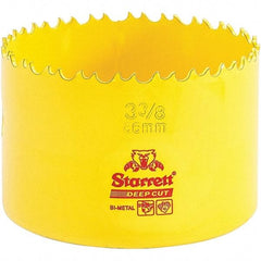 Starrett - 3-3/8" Diam, 2" Cutting Depth, Hole Saw - High Speed Steel Saw, Toothed Edge - Best Tool & Supply