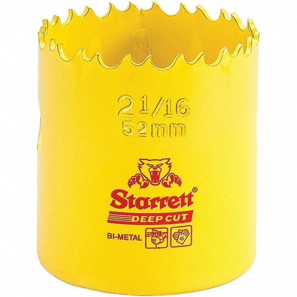 Starrett - 2-1/16" Diam, 2" Cutting Depth, Hole Saw - High Speed Steel Saw, Toothed Edge - Best Tool & Supply