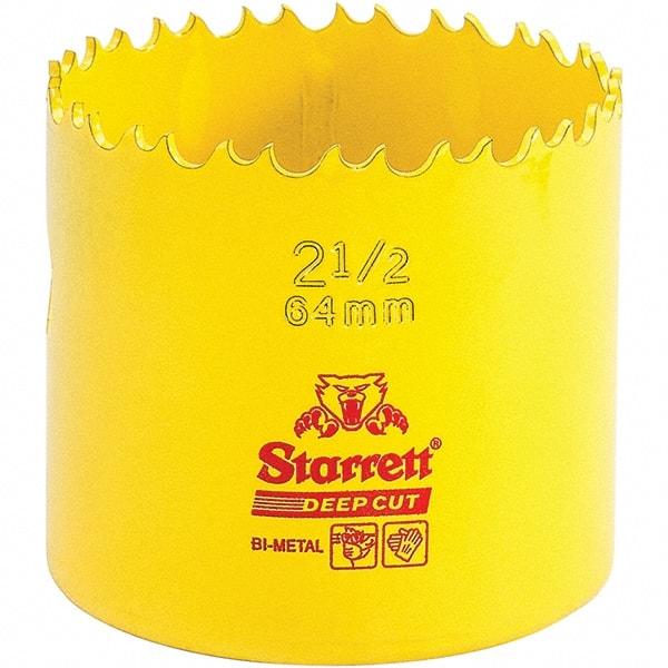 Starrett - 2-1/2" Diam, 2" Cutting Depth, Hole Saw - High Speed Steel Saw, Toothed Edge - Best Tool & Supply