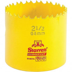 Starrett - 2-1/2" Diam, 2" Cutting Depth, Hole Saw - High Speed Steel Saw, Toothed Edge - Best Tool & Supply