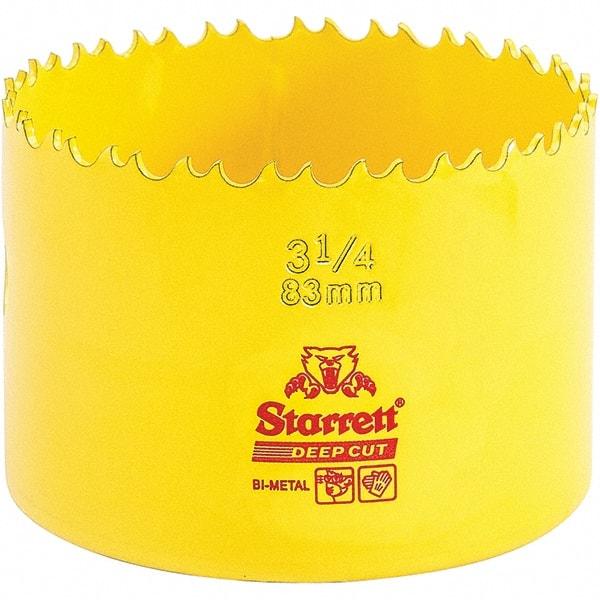 Starrett - 3-1/4" Diam, 2" Cutting Depth, Hole Saw - High Speed Steel Saw, Toothed Edge - Best Tool & Supply